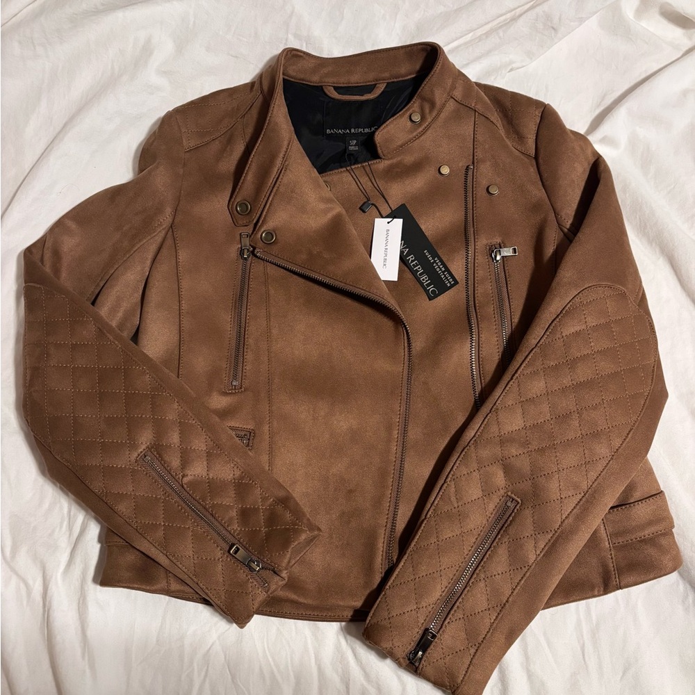 Banana Republic Brown Suede Moto Jacket
